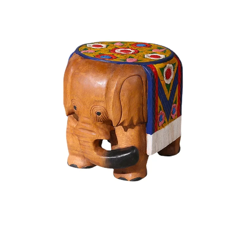 

YL Southeast Asian Style Elephant Low Stool Thai Solid Wood Shoe Changing Stool round Stool Living Room Furniture