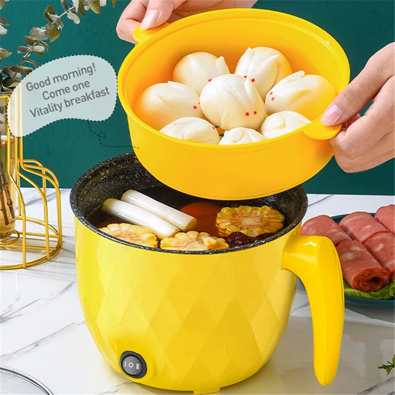 1.8L Multifunction Cooker Household Electric Skillet Cooking Machine Hot Pot Noodles Soup Eggs Food Steamer Kitchen Tools | Бытовая