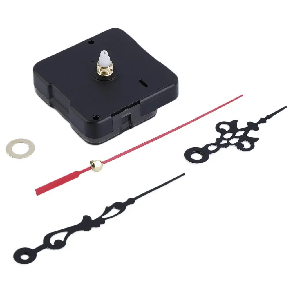 

Professional DIY silent quartz clock movement mechanism large wall clock Spindle Black Red hands Repair replacement parts Tool