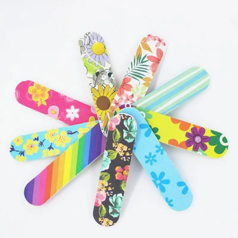 

100 Pack Nail Files Double Sided Emery Boards Manicure Tools Multi-color Mini Nail Buffer Nails Sandpaper New