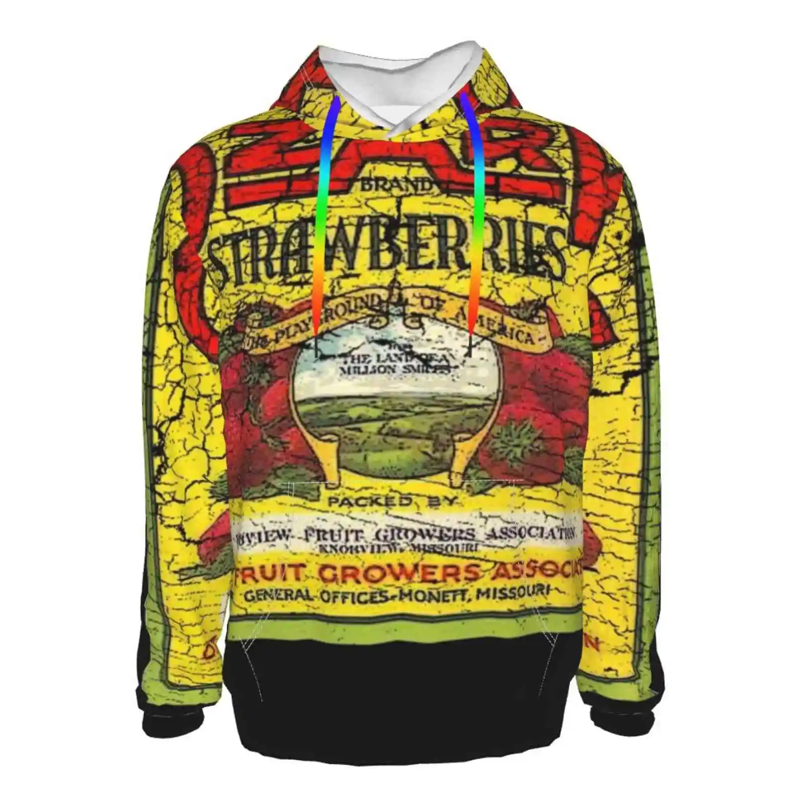 

Strawberries 3D Print Sweatshirt Hoodies Outdoor History Womens Fruit Vintage Vegetables Classic Labels Farmers