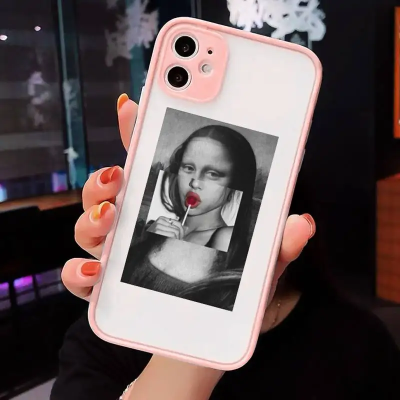 

Retro Great Art Aesthetic David Mona Lisa Phone Cases matte transparent For iphone 7 8 11 12 plus mini x xs xr pro max cover