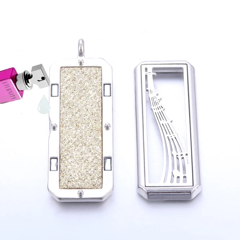 Прямоугольный диффузор эфирного масла из нержавеющей стали ожерелье кулон