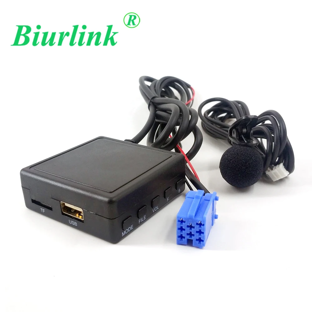 Biurlink For Blaupunkt 8Pin AUX Port USB Audio In Bluetooth Hands Free Microphone for Volkswagen for Audi for Becker