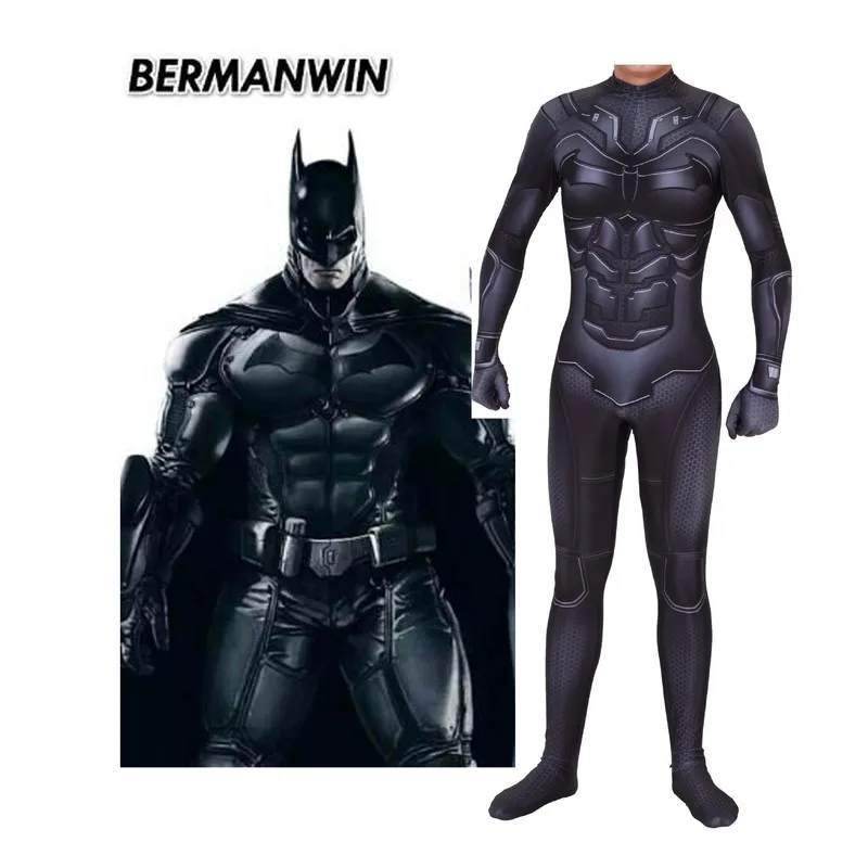 costume Костюм Бэтмена из фильма дарнайт Брюс Уэйн супергерой зентай боди Хэллоуин Косплей Костюм вечерние комбинезоны - Цвет: costume