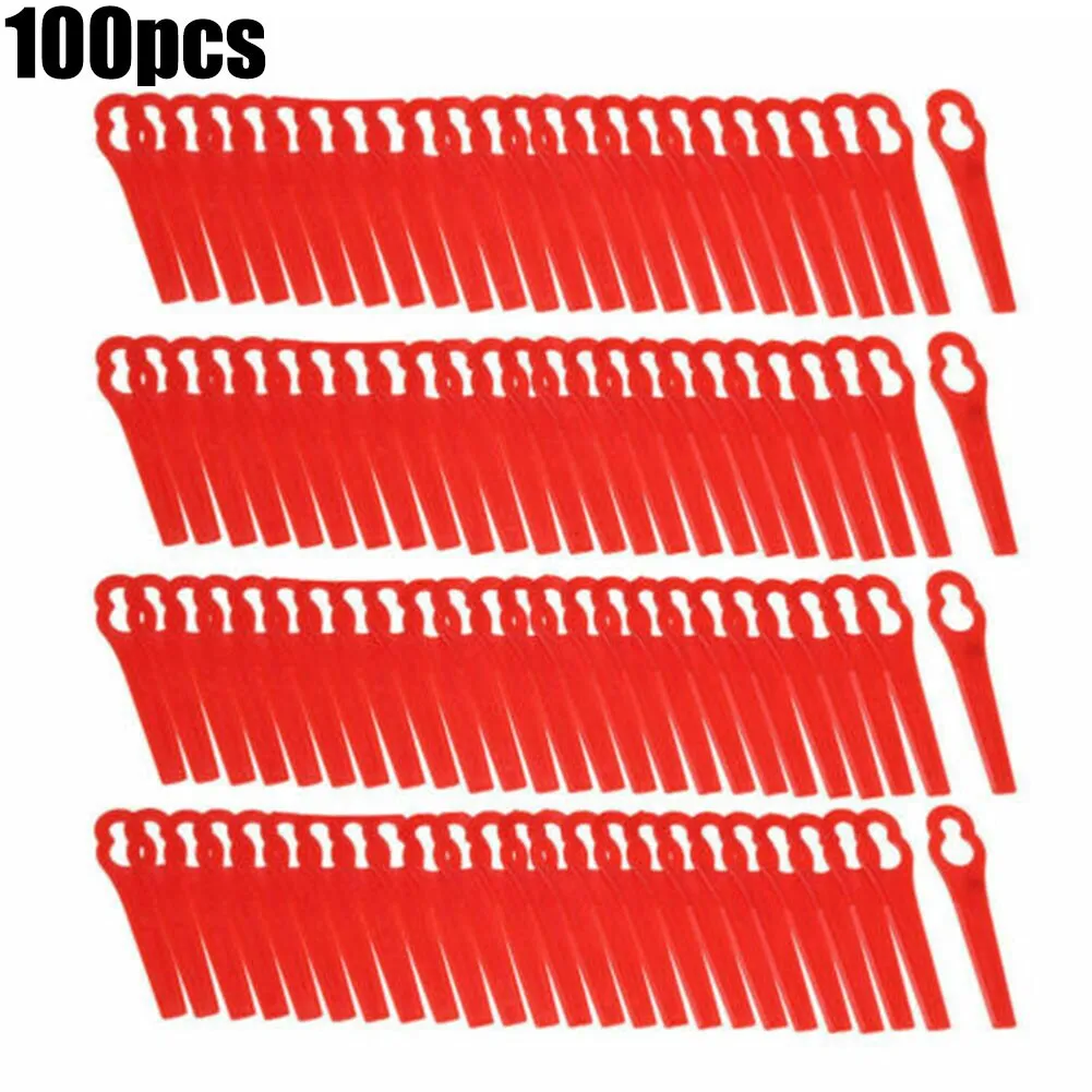 

100pcs Plastic Blade Cutting Blades 83mm For Cordless PA6 Grass Lawn Mower Blades Garden String Trimmer Parts
