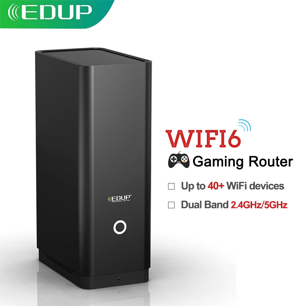 

EDUP Беспроводной игровой маршрутизатор Wi-Fi 6, скорость 1800 Мбит / с, двухдиапазонный, 2,4 / 5 ГГц, VPN, Ethernet, гигабитный Интернет, маршрутизатор AX1800 с ...