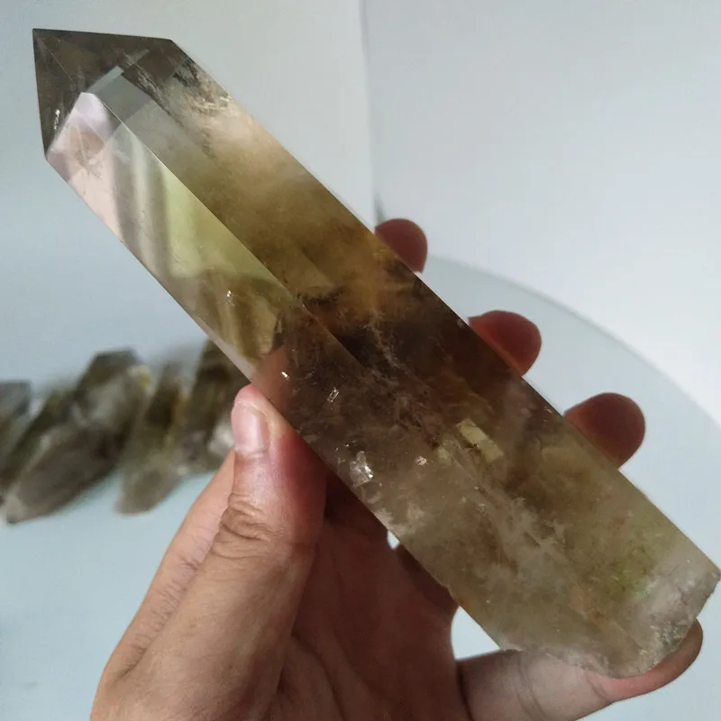 Каменный из натурального цитрина кристаллическая палочка ТОЧКА кварца сырой