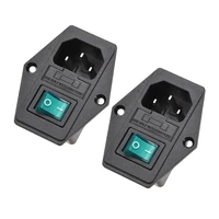 uxcell inlet module plug 10a fuse switch male power socket 10a 250v 3 pin iec320 c14 green 2pcs