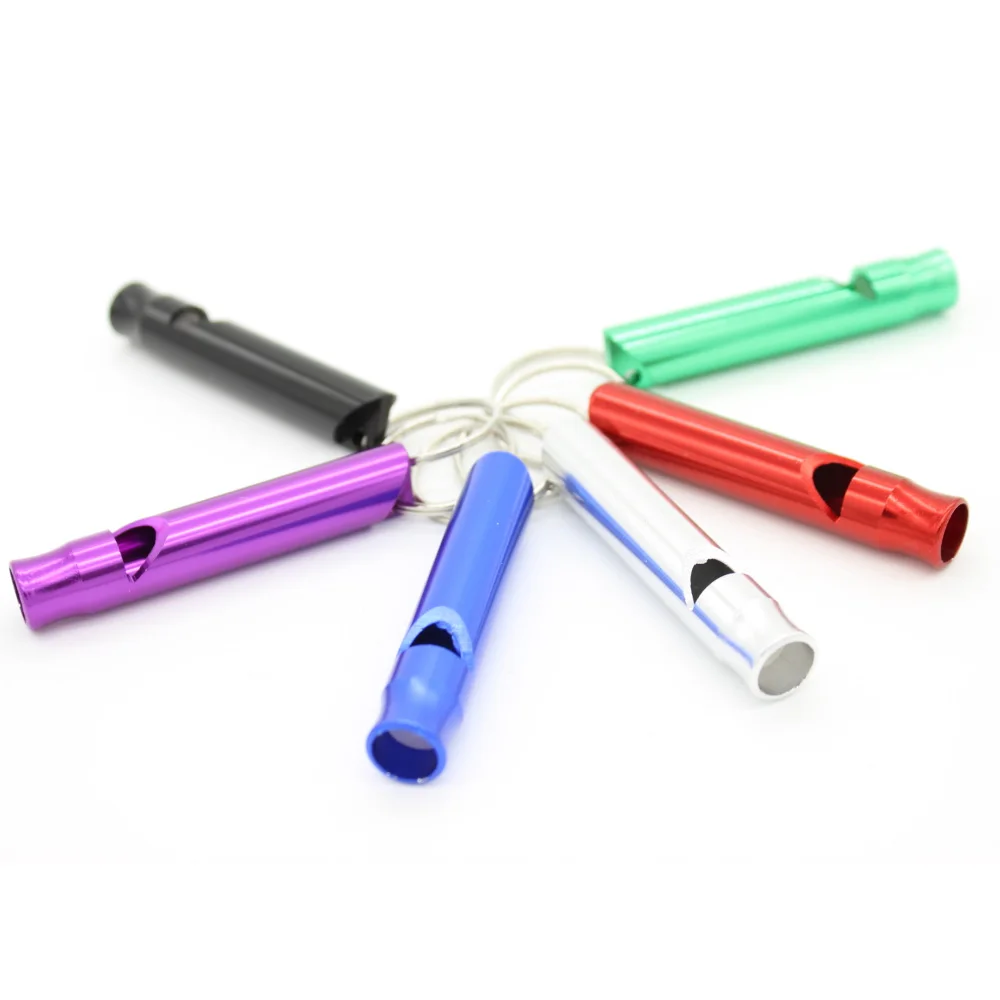 10 шт 6 см мини алюминиевый сплав свисток брелок для наружного аварийного