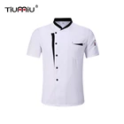 Летняя рубашка шеф-повара с коротким рукавом Униформа шеф-повара Ресторан кейтеринга пекарня повара официанта шляпа фартук рабочая одежда Парикмахерская поварская куртка