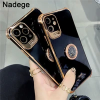 nadege luxury black bling plating phone case for iphone 13 12 pro max 7 8 plus x xs xr 11pro max 11 pro 12mini se soft cover