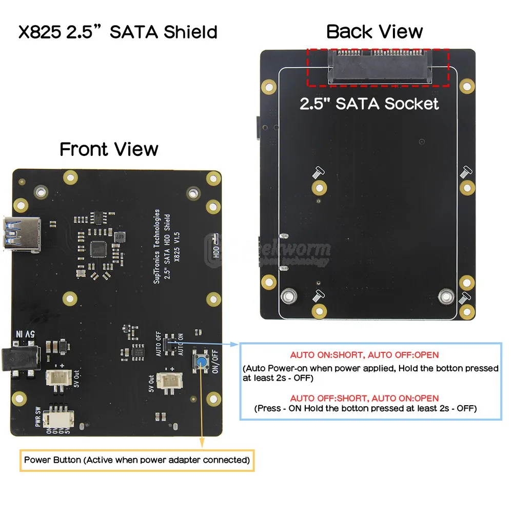 Raspberry Pi X825 V1.5 2 5 дюйма SATA HDD/SSD плата для 4 | Компьютеры и офис