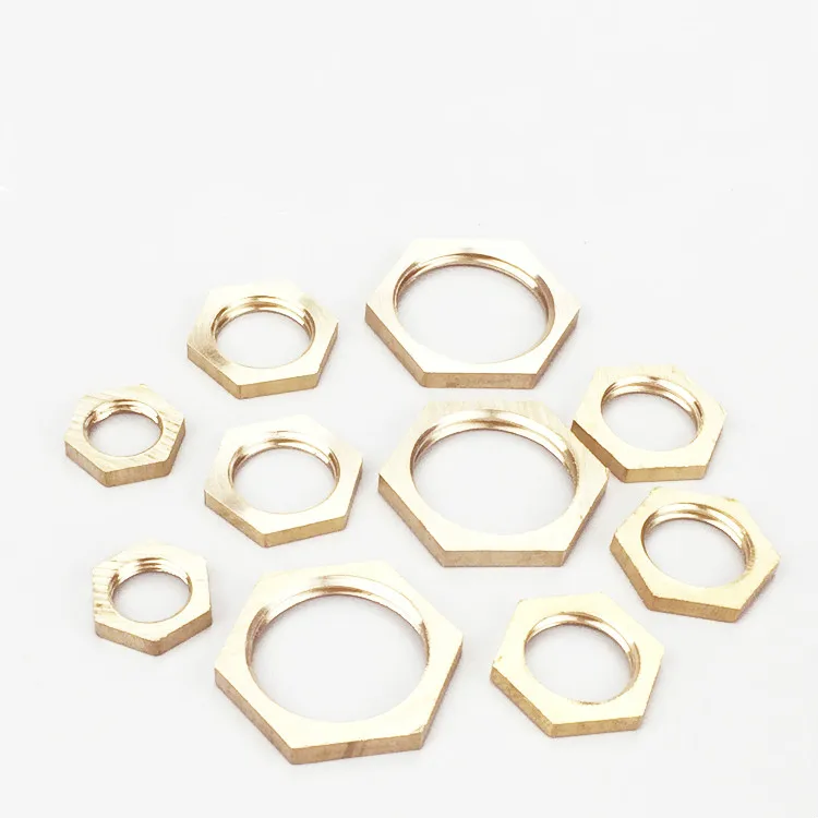 

1-5pcs Brass Hex Lock Nuts Pipe Fitting 1/8" 1/4" 3/8" 1/2" 3/4" 1" BSP Female Thread Hexagonal shank Flange cap