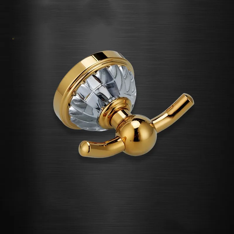 Золотистый латунный Хрустальный Золотой крючок для одежды халата в ванную