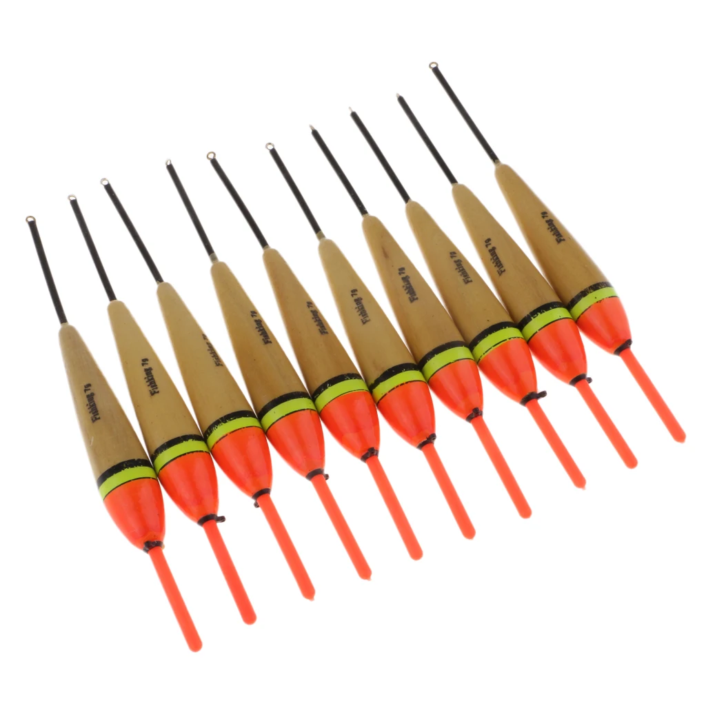 

10 Pieces Saltwater Rock Fishing Floating Float Balsa Wood Bobbers Buoy