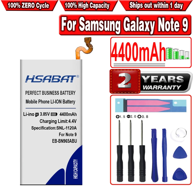 HSABAT 4400 мА/ч EB BN965ABU батарея для Samsung Galaxy Note9 Note 9 N960U SM N9600 N960F N965F|Аккумуляторы