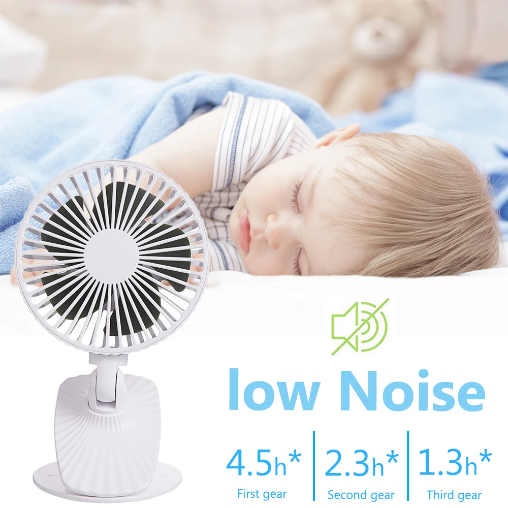 Портативный Настольный мини вентилятор с аккумулятором 2600 мАч питанием от USB для