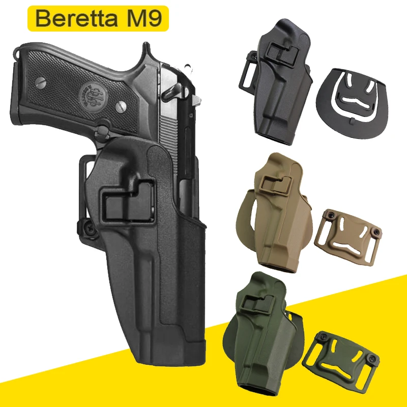 

Tactical Gun Belt Holster for Beretta M9 M92 M92F M96 Pistols Left/Right Hand Hunting Military Airsoft Case with Waist Paddle