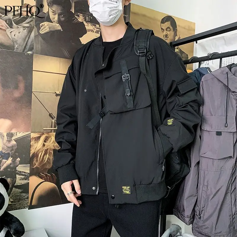 

Большая Осенняя свободная Черная куртка PFHQ 2021, Одежда большого размера, повседневные тренды, стильные универсальные куртки, Крутое пальто ...