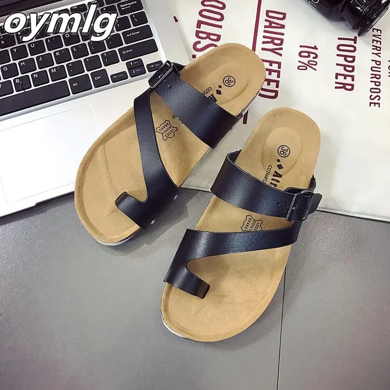 

2020 cork beach shoes flat bottom large size summer sandals new women casual slippers Flat bottom anti-skid shoes