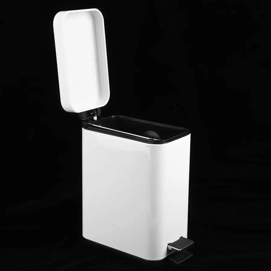 

Household Kitchen 5L Stainless Steel Mute Pedal Rubbish Garbage Bin Trash Can