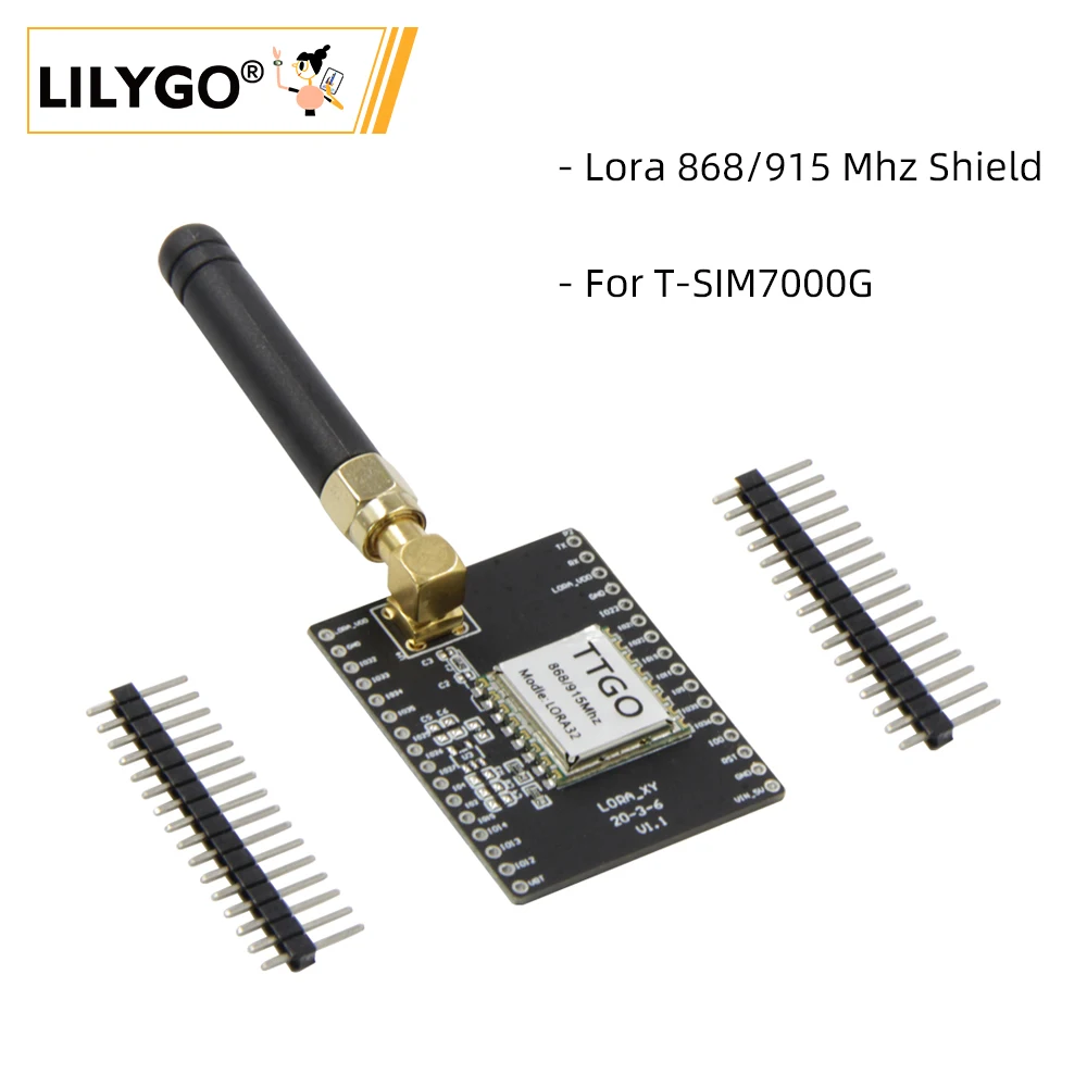 Placa de Desenvolvimento Escudo para T-sim7000g Lilygo® Ttgo Accessories Shield Lora 868 – 915 Mhz Acessórios Esp32-wrover-b