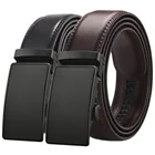 Ремень мужской из натуральной кожи с автоматической металлической пряжкой