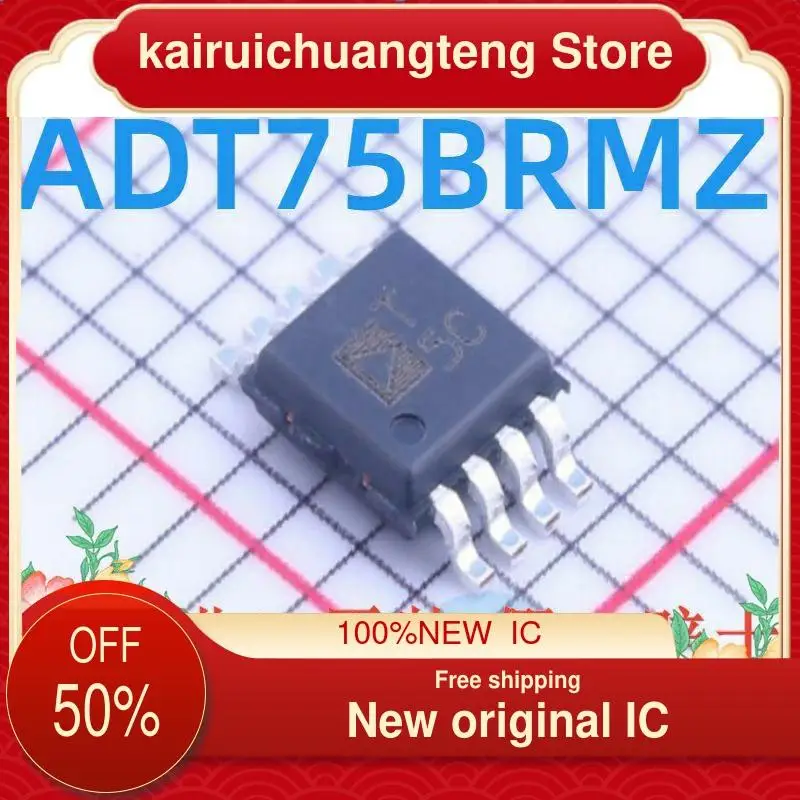 

10-200PCS ADT75BRMZ ADT75 T5C Temperature sensor MSOP8 New original IC