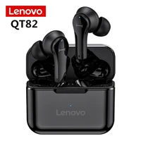 original lenovo qt82 ture wireless earbuds touch control earphones stereo hd headset with mic hifi sport headphones