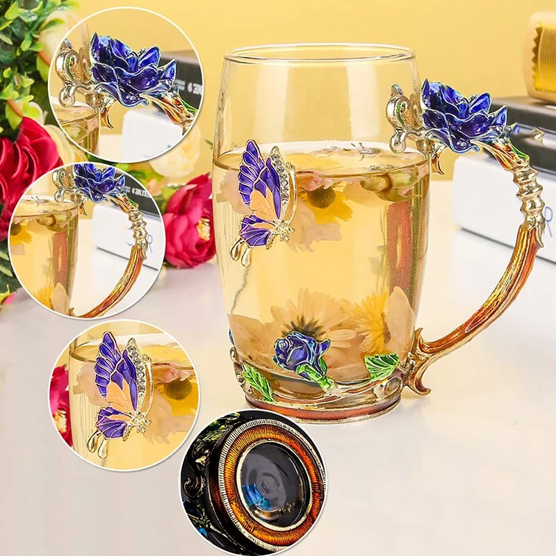 Лидер продаж Красота и новизна эмаль Кофе кофейная кружка в виде Цветочный чай