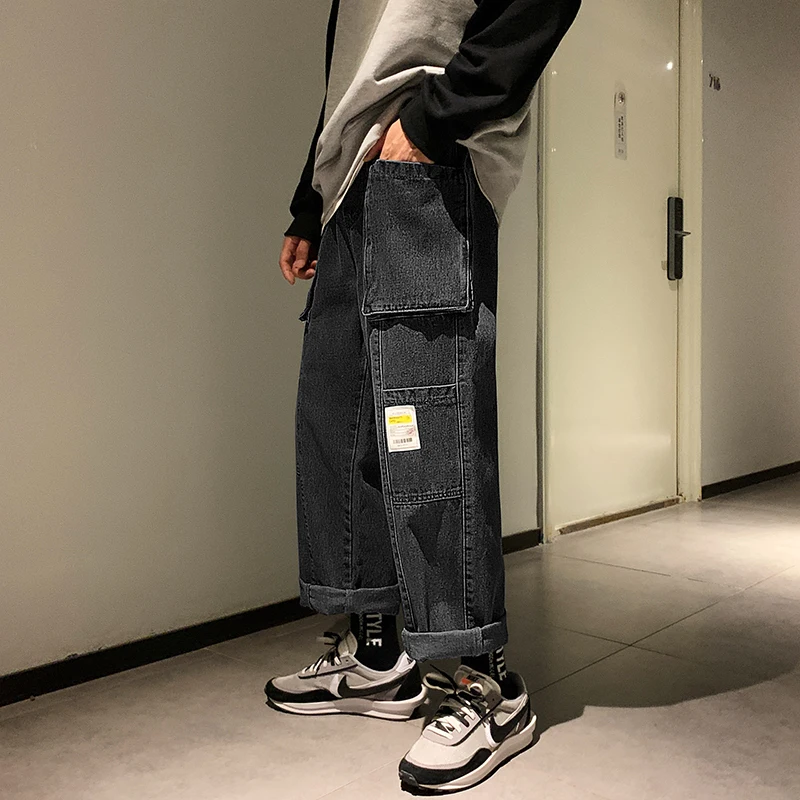 Пара стильных повседневных джинсов бойфренда свободные плотные теплые