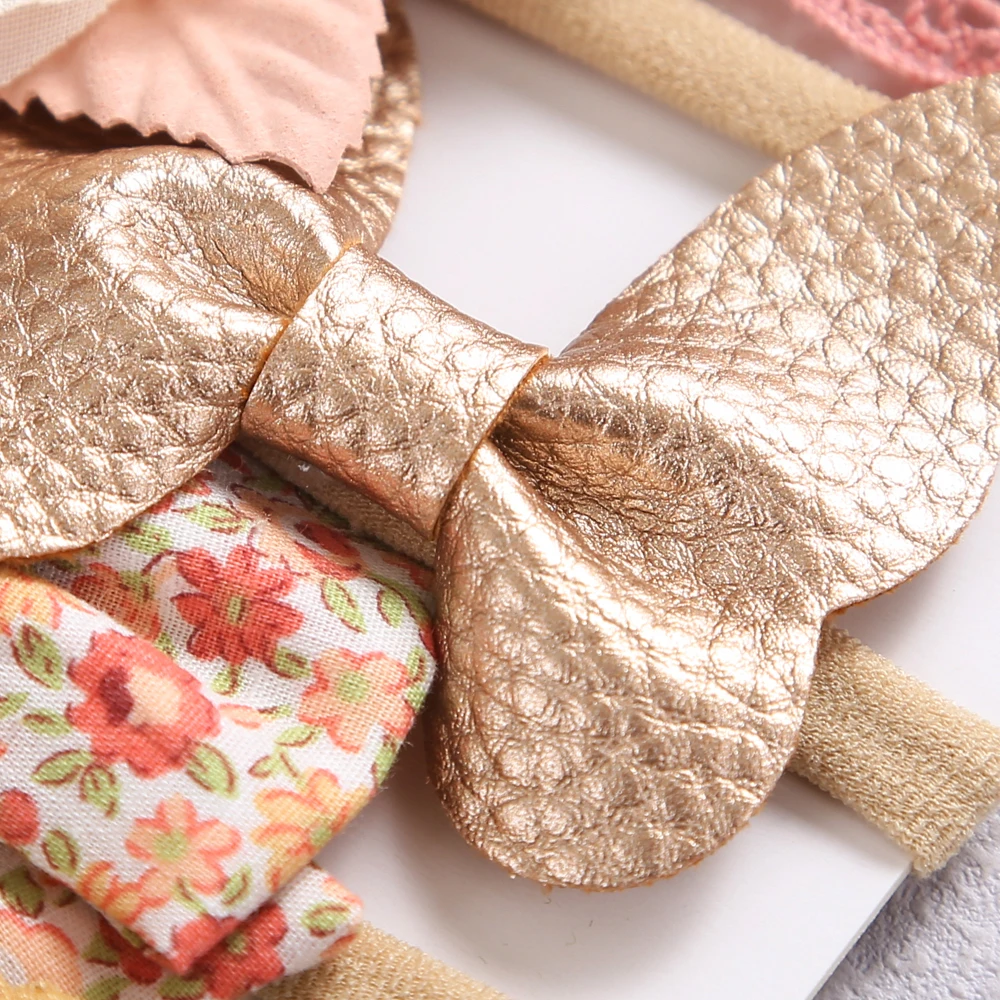 Conjunto de diademas el&aacute;sticas para beb&eacute; y ni&ntilde;a, accesorios para el cabello para beb&eacute;, diademas de punto con lazo, 8/10 Uds.-2