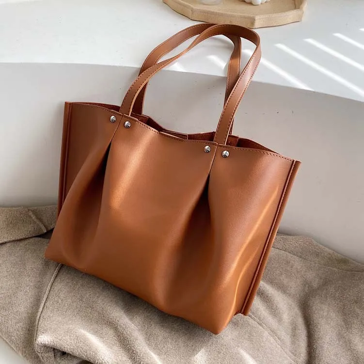 

Big Bag Women Handbag Hot Sale Large Capacity Shoulder Bags Quality Pu Leather Shoulder Bags Ladies Wild Bags Sac A Main Femme