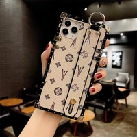 fashion square wrist strap holder phone case luxury leather cover for xiaomi redmi note 10 pro 10s 9s 9 8 7 9t 9a 9c mi 10 m3 x3
