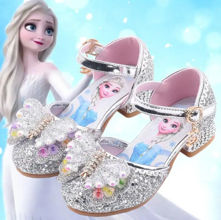 Disney платье на свадьбу с бантом и бриллиантом детская туфли принцессы Сезон лето