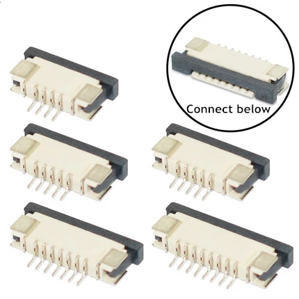 FPC FFC подключение ниже разъем 1 0 мм плоский кабель PCB разъемы SMT ZIF 4 5 6 7 8 9 10 11 12 14 15 16 18