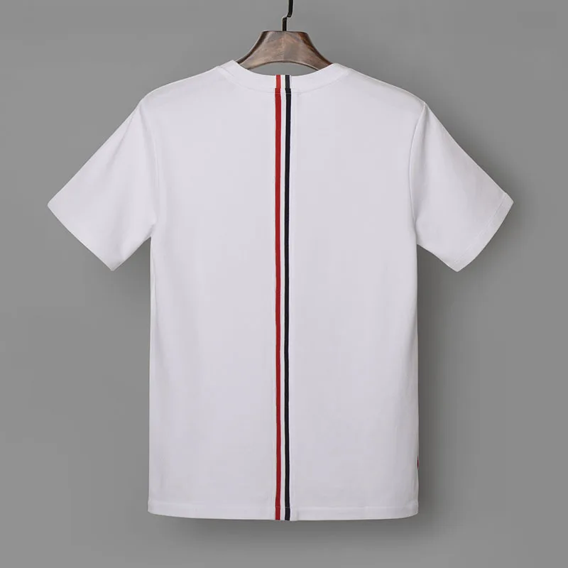 

THOM 2021 TB men's o-neck short sleeve t-shrits with Tri-color webbing summer casual tees men panelled cotton t-shirts for male