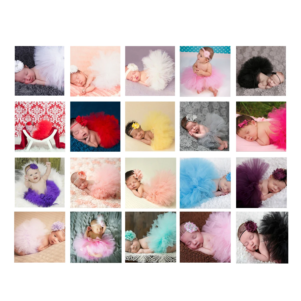 

Newborn Photography Props Cute Princess Infant Costume Outfit with Flower Headband Baby Girl Summer Dress Red / white / black