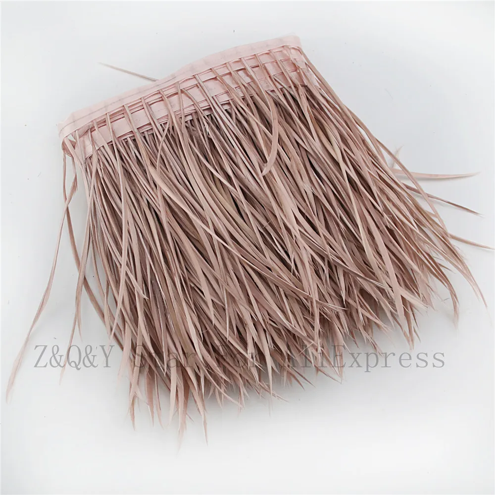

Natural goose feather 10-15CM (4-6 inches) dyed leather pink to do 2-10 yards single torn cloth edge DIY craft jewelry feather