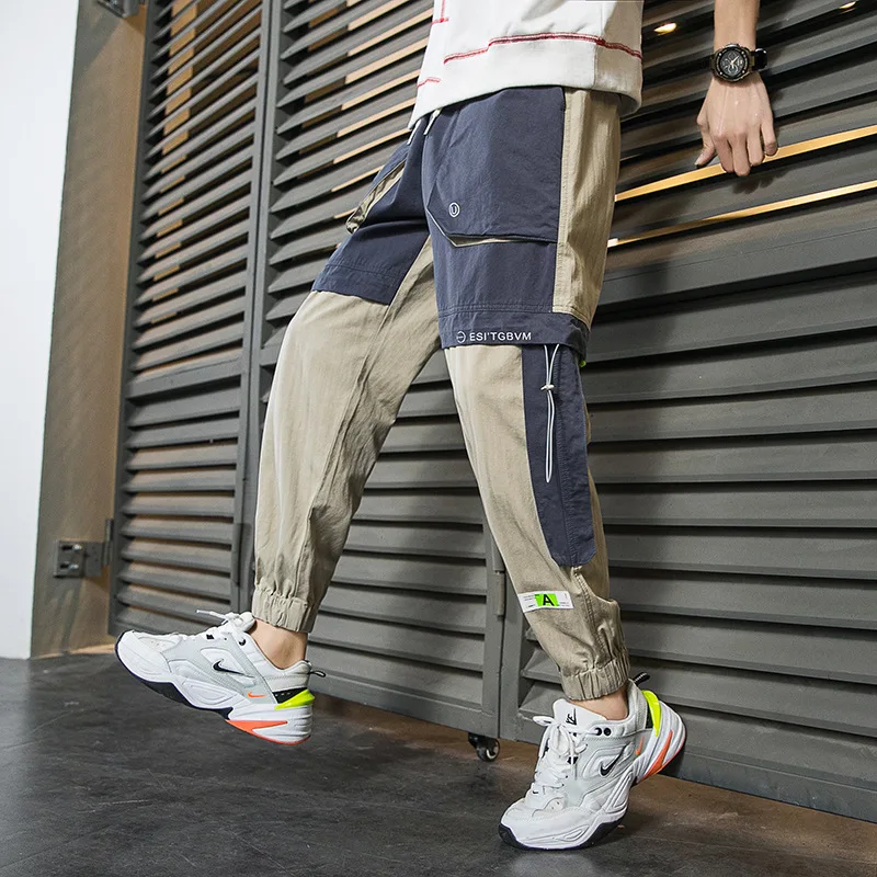 

2020 New Hot Hip Hop Streetwear Beam Foot Cargo Pants Jogger Leisure Sports Trousers Men Fashion Pocket Men Pants
