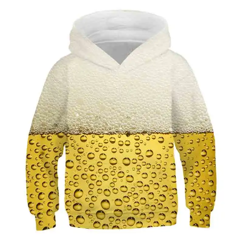 

Kids fashion beer party print 3D hoodies 2020 New autumn winter Boys Girls Cartoon Print hot sale Children polyester Sweatshirts