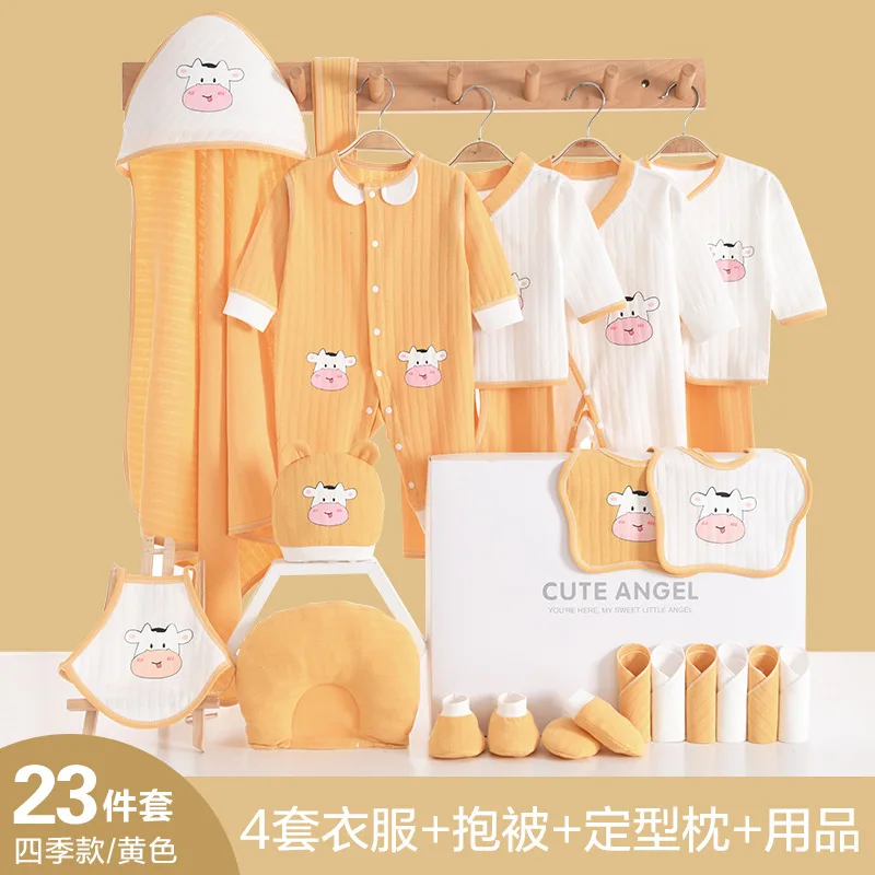 

Newborn Layette Gift Set for Baby Boys or Girls,23 Piece Gender Neutral Newborn Clothes & Accessories Set,Fits Newborns to 3 M