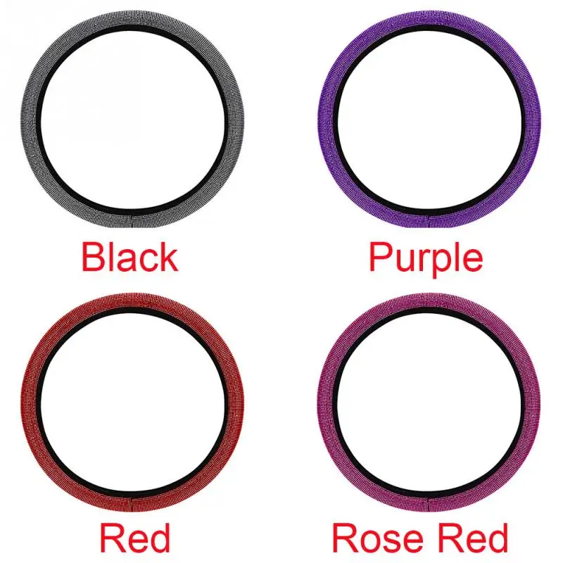 Шикарный Блестящий чехол со стразами для рулевого колеса автомобиля из