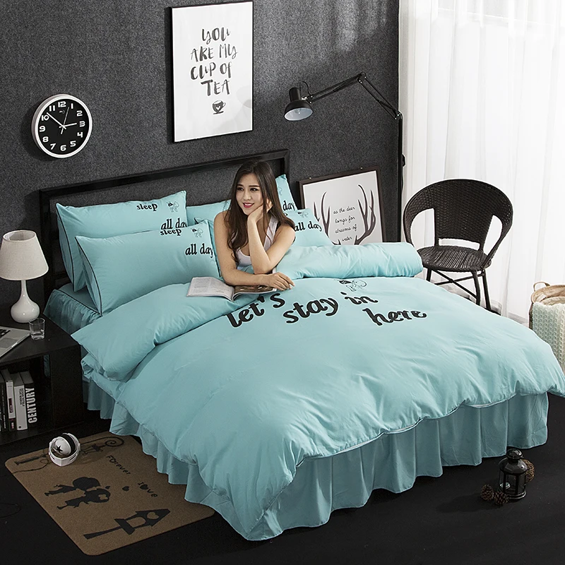 2019 последние однотонные Пододеяльники на молнии из смесового хлопка