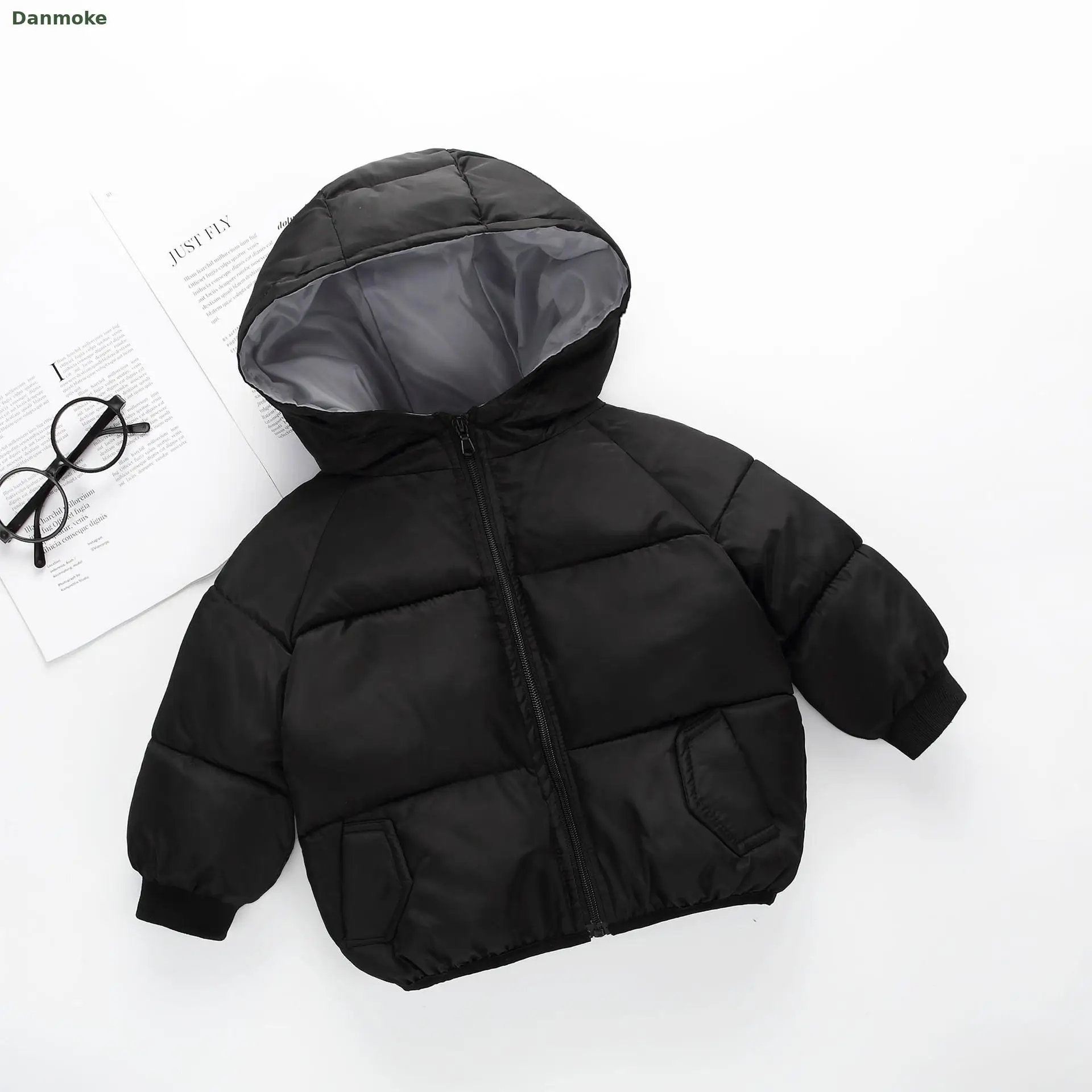 Danmoke/куртка для мальчиков и девочек пальто Зимняя плотная подкладка из хлопка