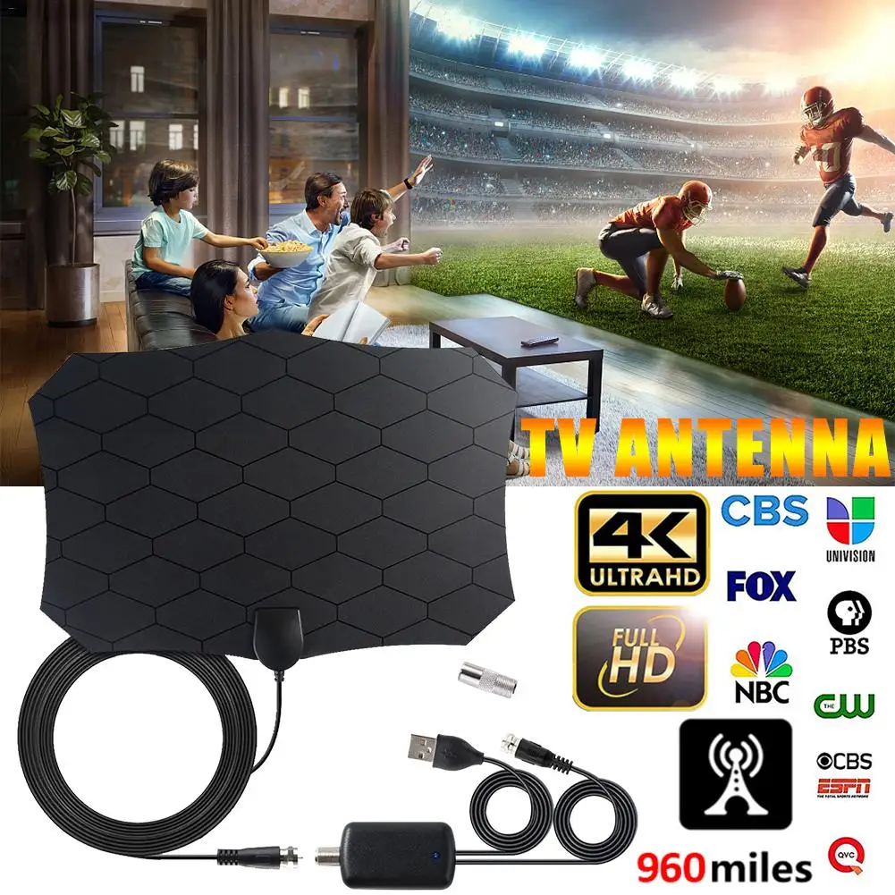 Новейшая 4K 25DB с высоким коэффициентом усиления HD TV DTV коробка цифров ТВ антенны EU