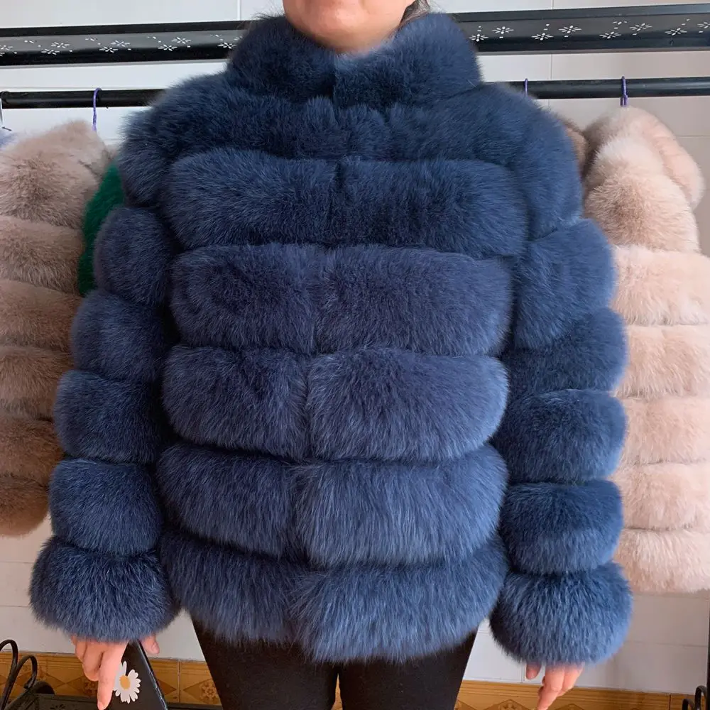 2020 зимняя шуба из натурального Лисьего меха женская модная Толстая куртка