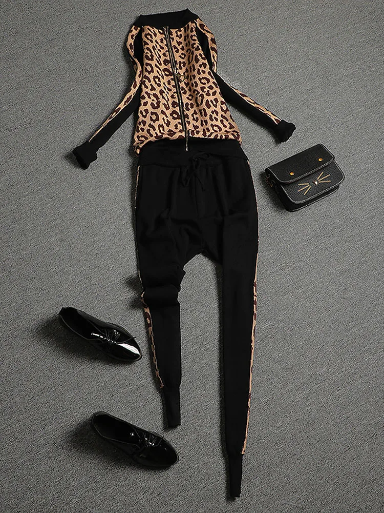 Новая осень зима спортивные костюмы женская мода из двух частей комплект одежды