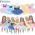 Одежда для кукол Froezn Dsiney, платье принцессы Эльзы из мультфильма для девочек 18 дюймов, американка 43 см, Кукла Реборн, русская игрушка